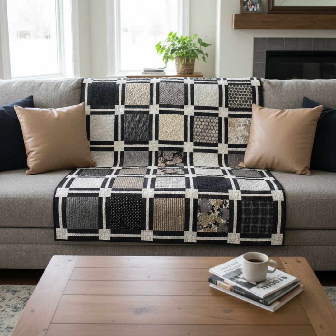 Modern Grid Quilt Pattern