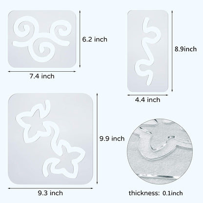 3 Pcs Acrylic Quilt Templates